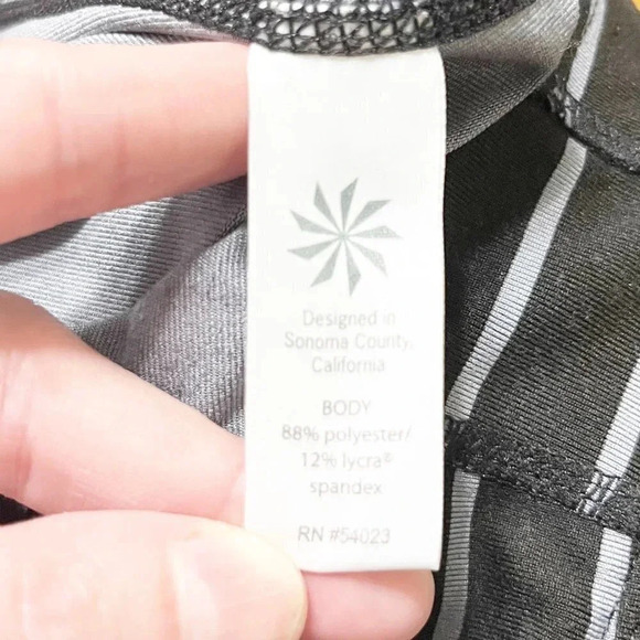 Athleta Black & Gray Striped High Rise Leggings, Size Small - Picture 6 of 6